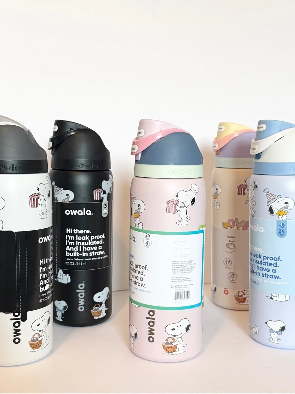 Owala Snoopy Insulated 32oz Water Bottle “Multiple Colors”